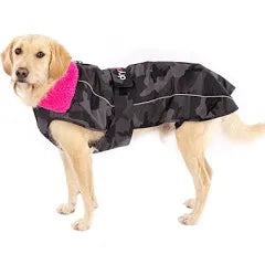 DryRobe Dog Coat - Black Camo / Pink