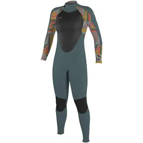 O’NEILL WOMENS EPIC 4/3MM BACK ZIP FULL WETSUIT | SHADE / ARTA /SHADE