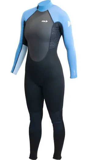 Alder Impact Women’s Full Suit Back Zip 3/2mm - Black / Blue