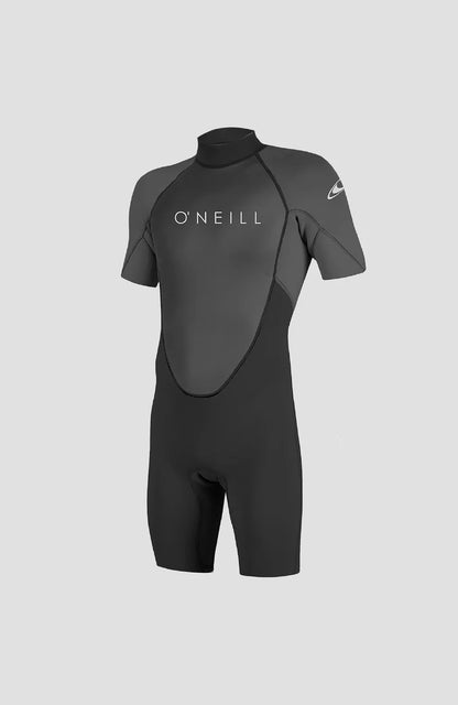 O’NEILL MENS REACTOR 2MM BACK ZIP SHORTY WETSUIT | BLACK / GRAPHITE