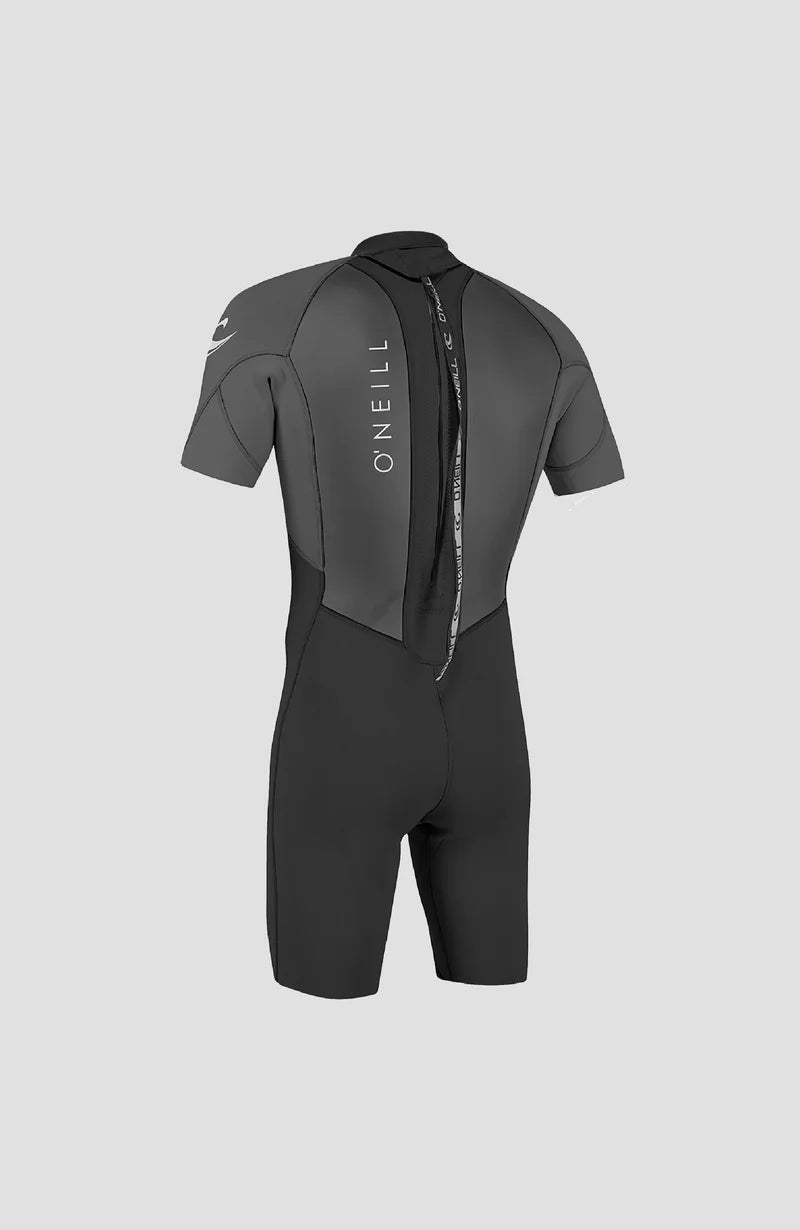 O’NEILL MENS REACTOR 2MM BACK ZIP SHORTY WETSUIT | BLACK / GRAPHITE