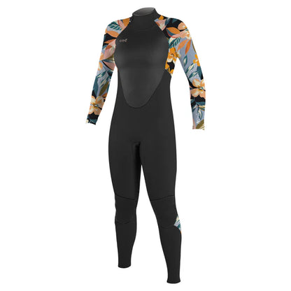 O’NEILL GIRLS EPIC 5/4MM BACK ZIP FULL WETSUIT | BLACK / DEMI FLORAL