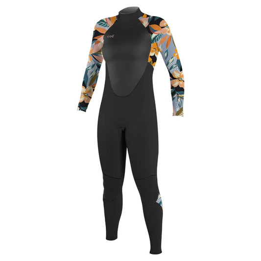 O’NEILL GIRLS EPIC 5/4MM BACK ZIP FULL WETSUIT | BLACK / DEMI FLORAL | O’neill | Winter Wetsuit