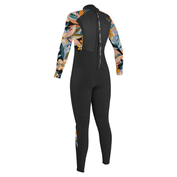 O’NEILL GIRLS EPIC 5/4MM BACK ZIP FULL WETSUIT | BLACK / DEMI FLORAL