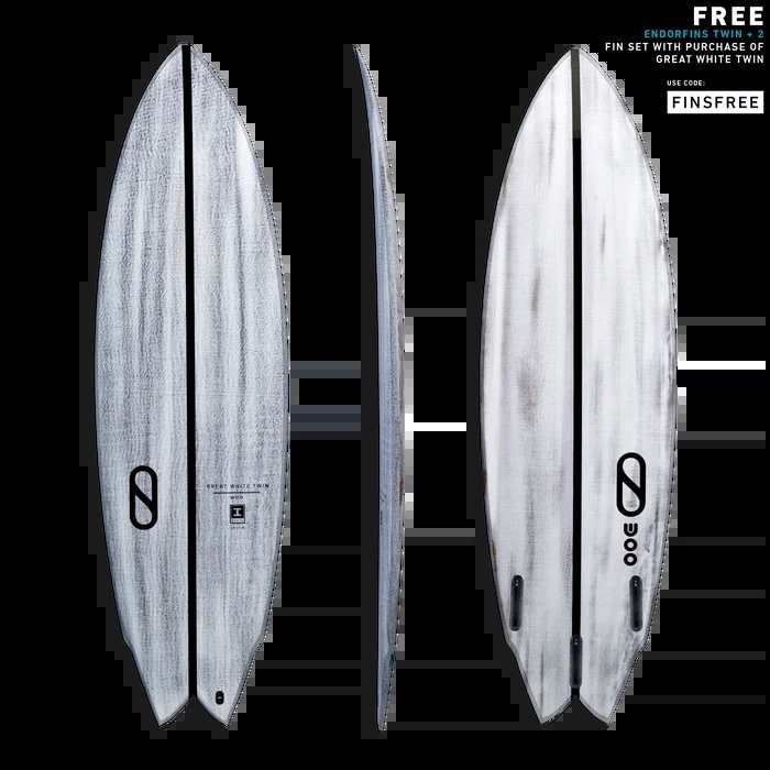 FIREWIRE VOLCANIC GREAT WHITE TWIN SURFBOARD ( including free fins )