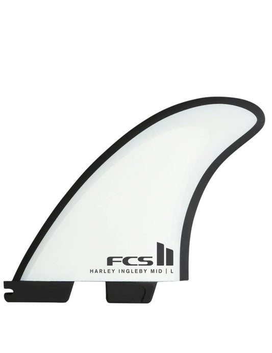 FCS II Harley Mid PC Tri-Quad Fins Large - White/Black | FCS | Surfboard Fins.