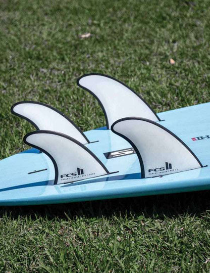 FCS II Harley Mid PC Tri-Quad Fins Large - White/Black | FCS | Surfboard Fins.