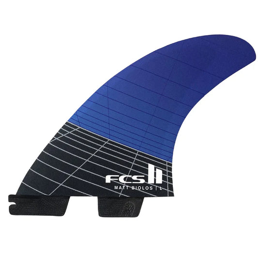 FCS II MATT BIOLOS TRI FIN SET Large (blue) | FCS | Surfboard Fins.