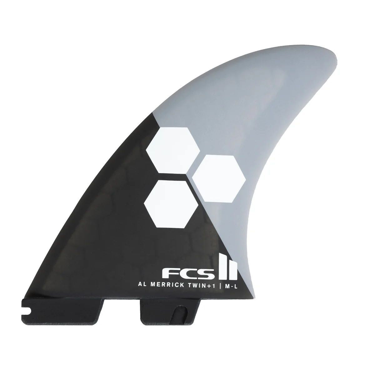 FCS II AL MERRICK PC TWIN + 1 FINS - GREY/CHARCOAL | FCS | Surfboard Fins.