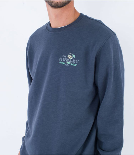 Hurley Lounge slub Sweatshirt-Blue