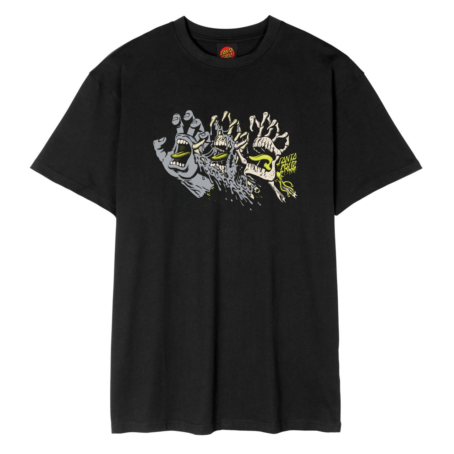 SANTA CRUZ MEN'S EVOLVED HAND T SHIRT - BLACK