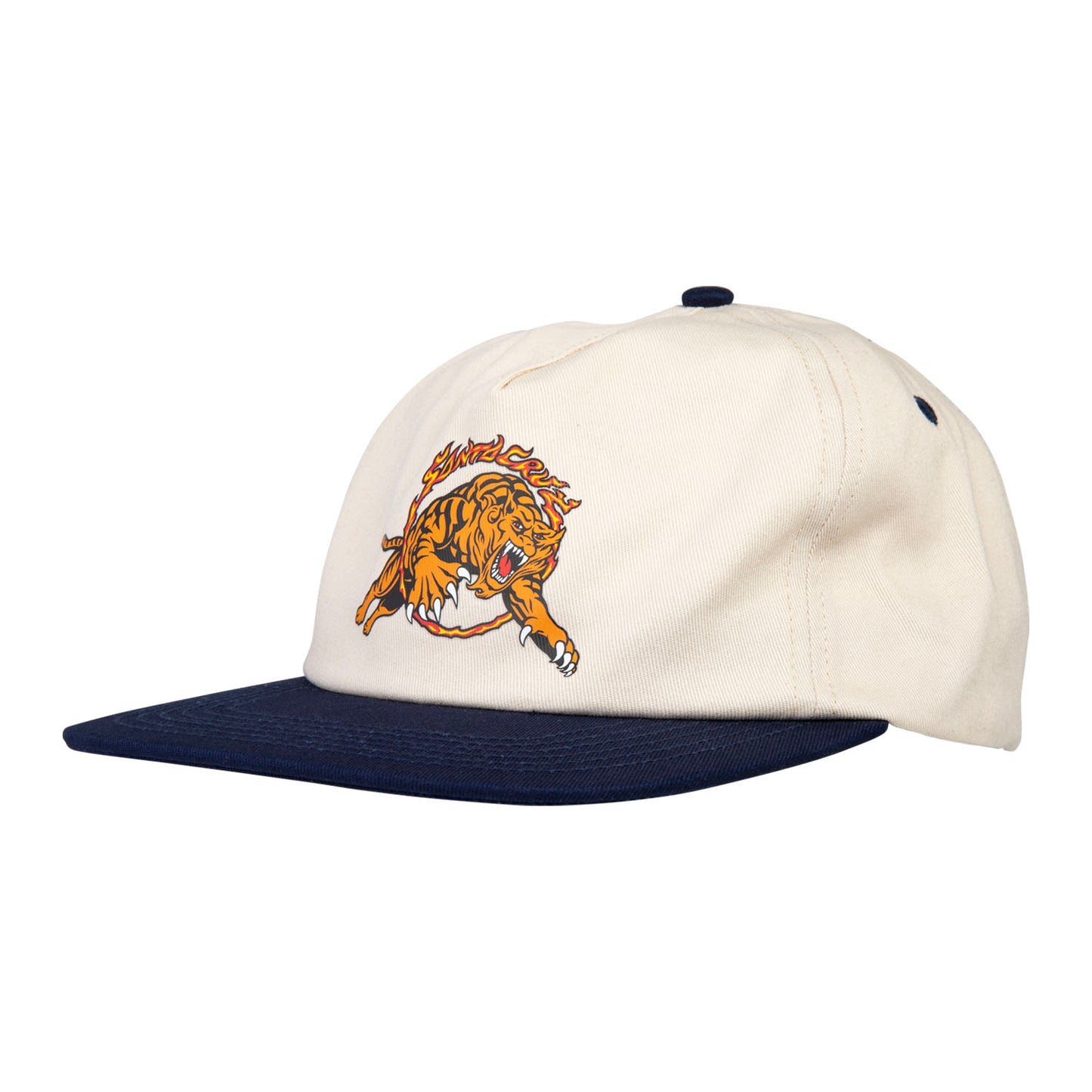 Santa Cruz Salba Tiger Simplified Snap Back Cap-Natural/Navy