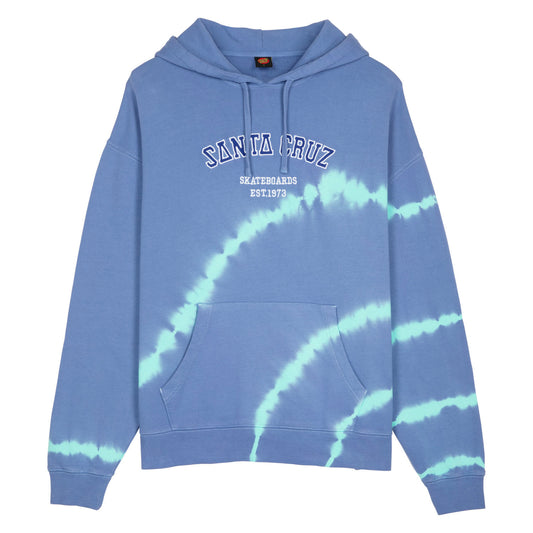 Santa Cruz Collegiate Strip Hooded Sweatshirt-Hydra Blue Tie Dye