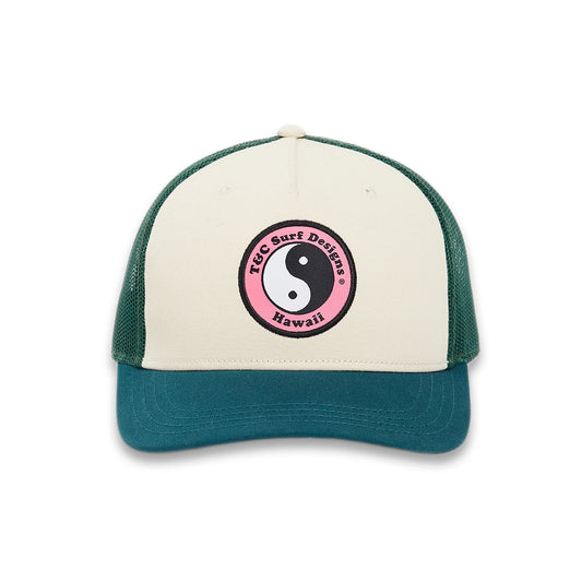 Town and Country YY Trucker cap-Green Sea/Pink Logo