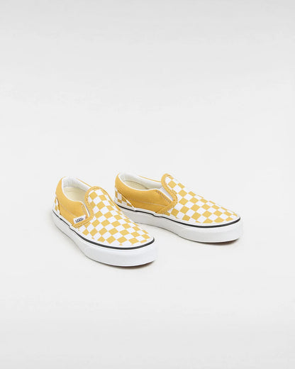 Vans Kids Classic Slip On-Colour Theory Checkerboard Golden Glow