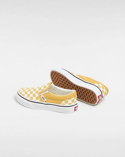 Vans Kids Classic Slip On-Colour Theory Checkerboard Golden Glow | Vans |