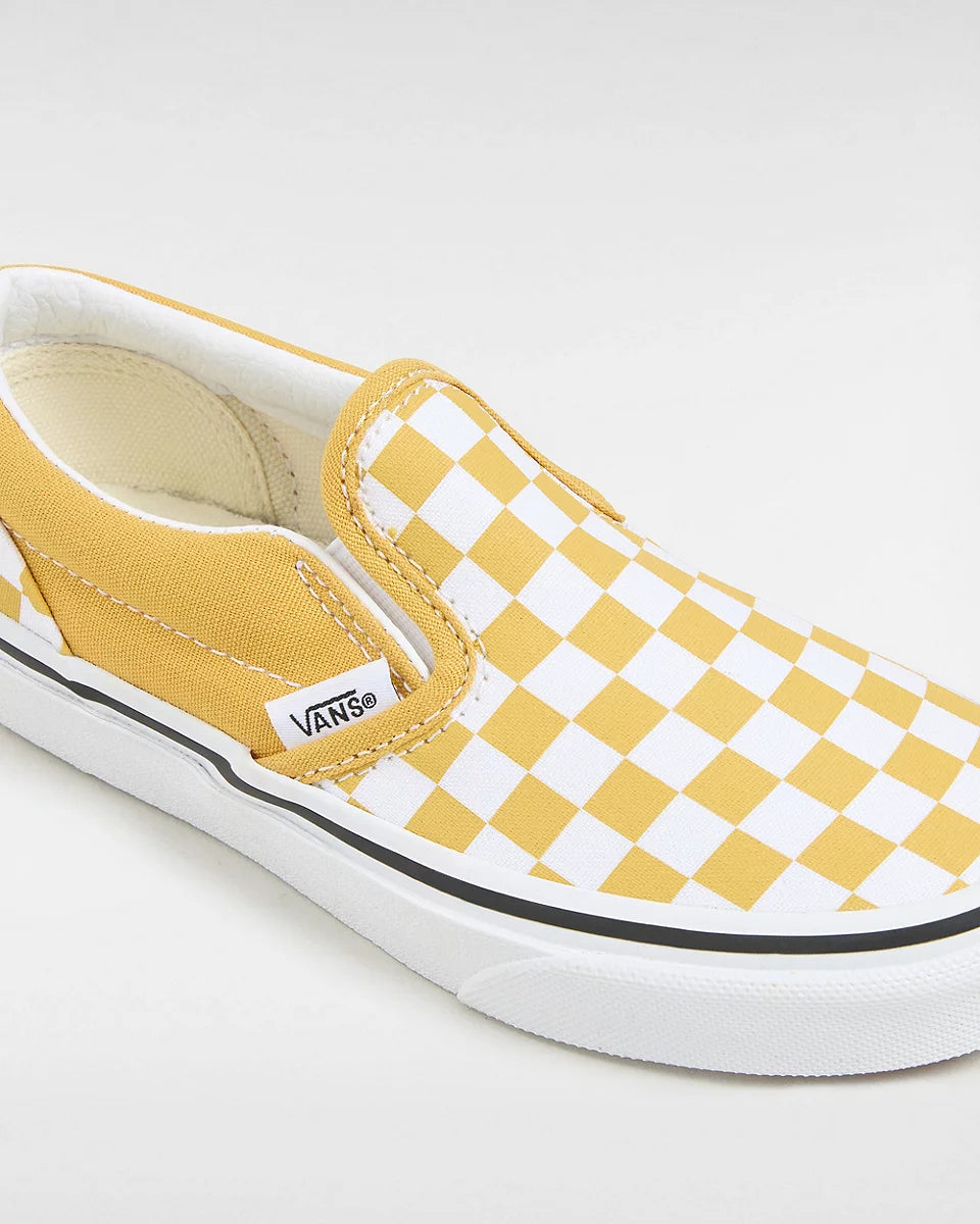 Vans Kids Classic Slip On-Colour Theory Checkerboard Golden Glow