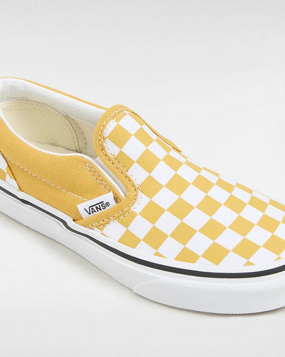 Vans Kids Classic Slip On-Colour Theory Checkerboard Golden Glow