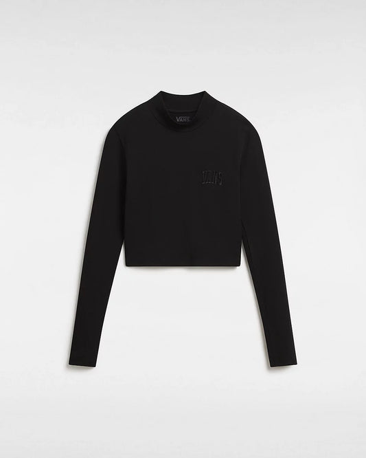 Vans Mini Mock Neck Long Sleeve T-Shirt-Black | Vans | T Shirt