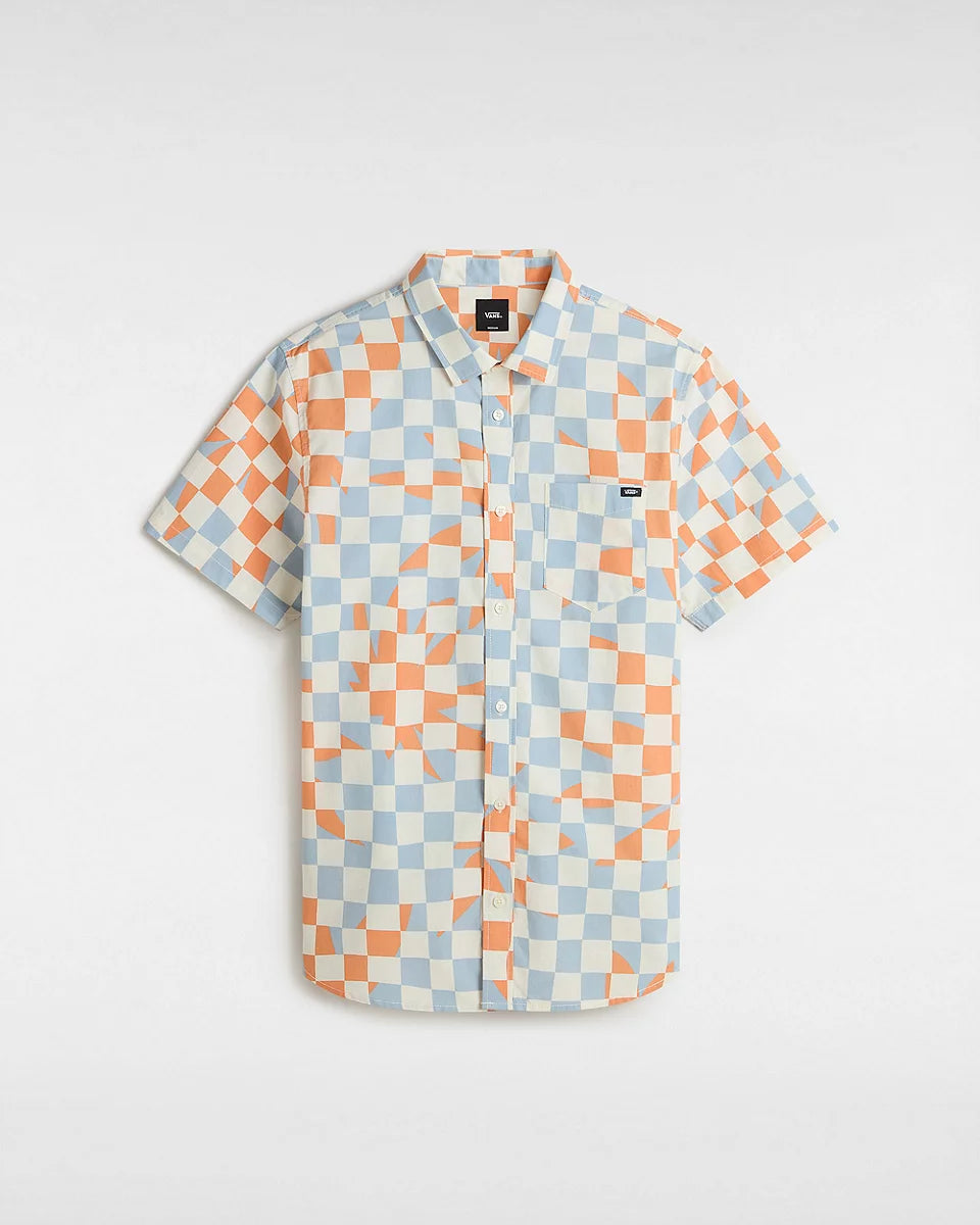 Vans Men's Watson woven Shirt-Marshmallow/Dusty Blue