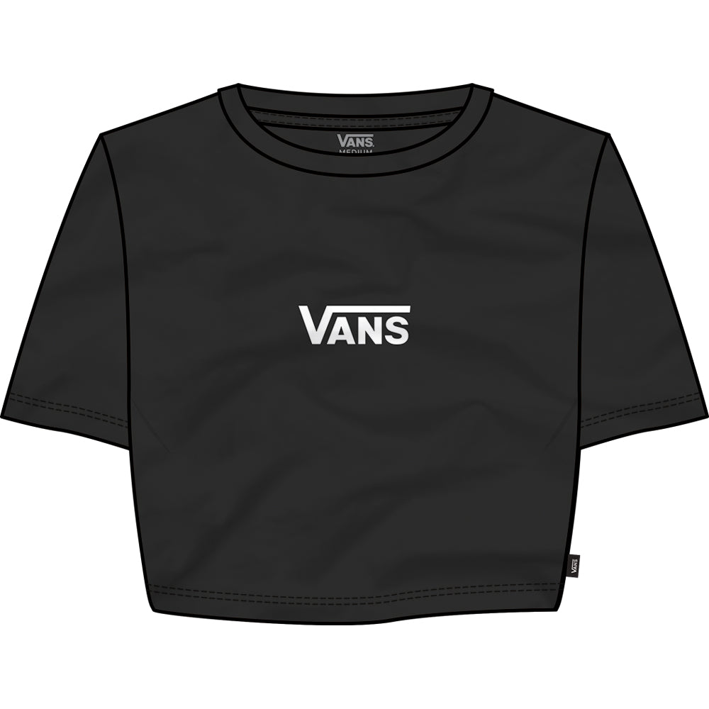 Vans Women's Flying V Crew Crop Tshirt- Black XL | Vans |