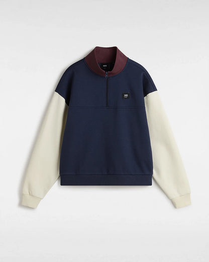 Vans Colorblock Half Zip Mock Neck Sweatshirt-Dress Blue/Royal Port