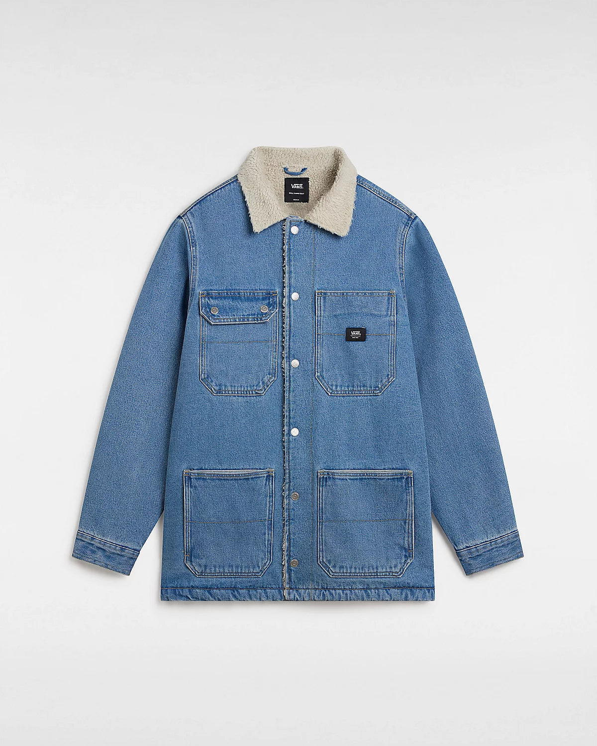 Vans Stonewash Blue Drill Chore Denim Sherpa Jacket