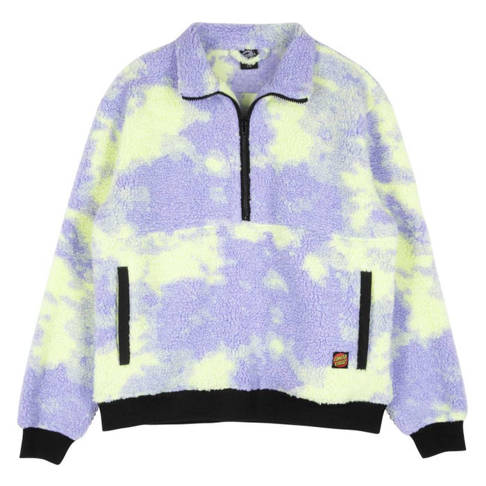 Santa Cruz Women's Astra Sherpa Fleece Jacket-Purple/Yellow Tie Dye