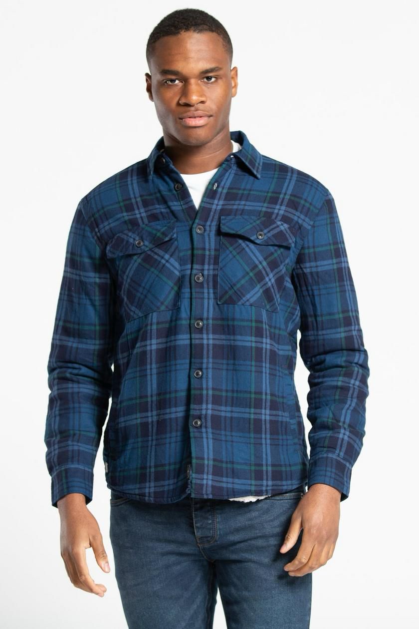 Tokyo Laundry Sherpa Lined Flannel Lumberjack Check Shirt -Blue