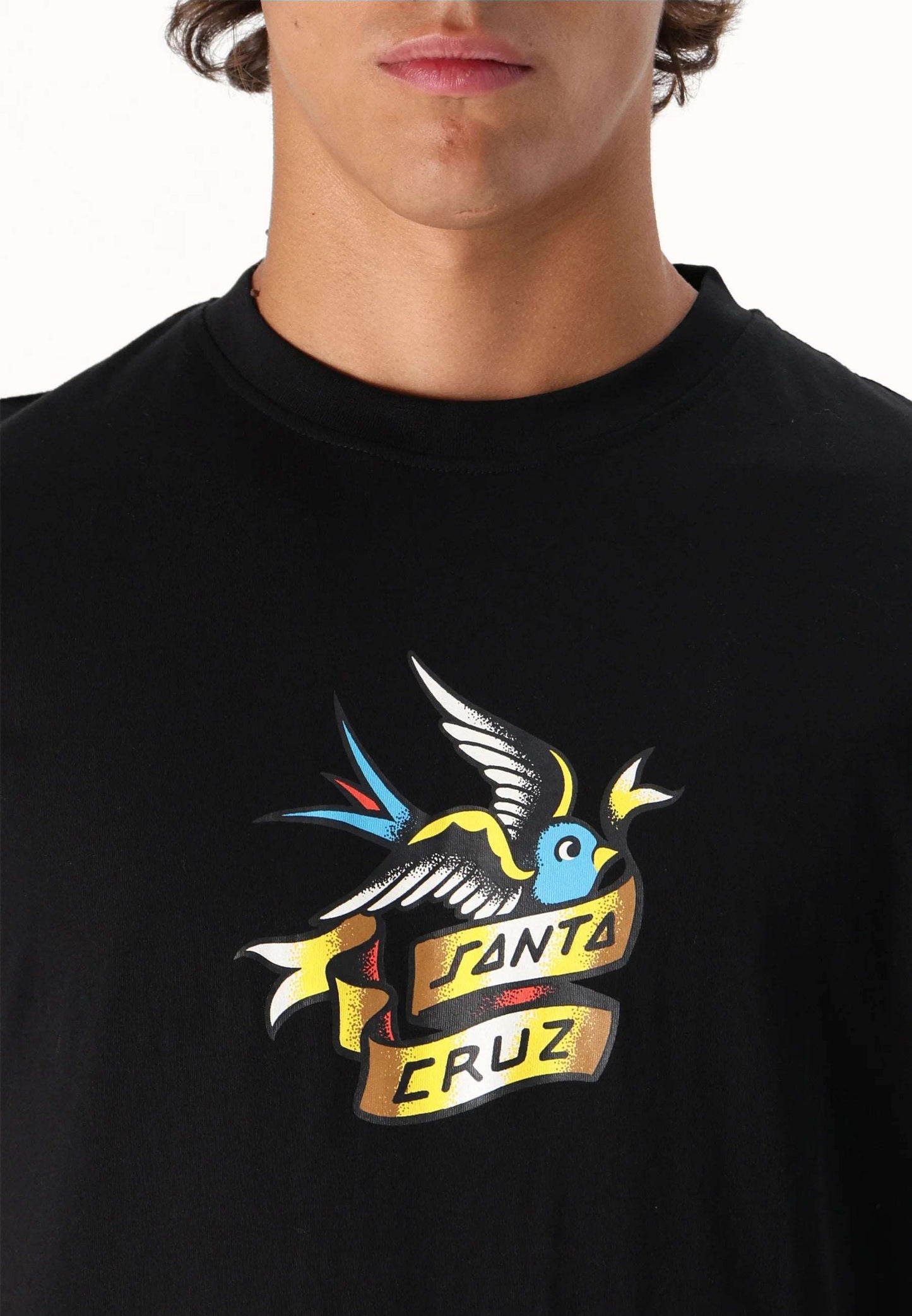 SANTA CRUZ MEN'S SOMMER SPARROW T SHIRT - BLACK