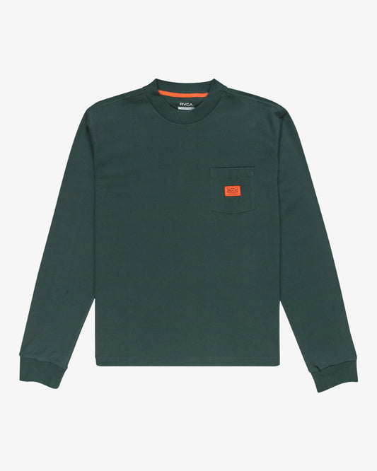 RVCA Chainmail Pocket Long Sleeves T-shirt-Hunter Green