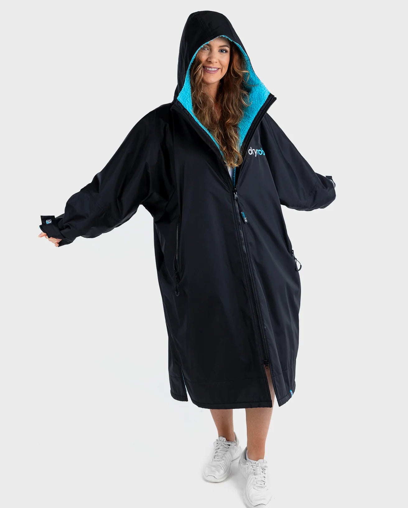 Dry Robe V3 Adult Long Sleeve Black/Blue