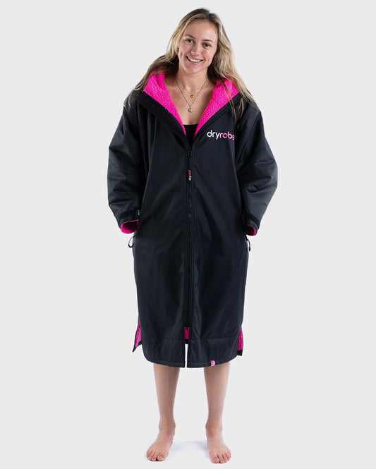 Dry Robe V3 Adult Long Sleeve Black/Pink