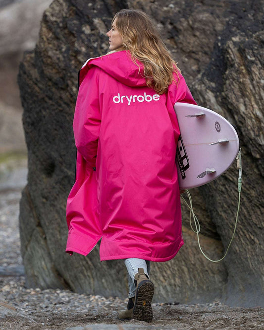 DryRobe V3 Adult Long Sleeve Hot Pink / Light Grey