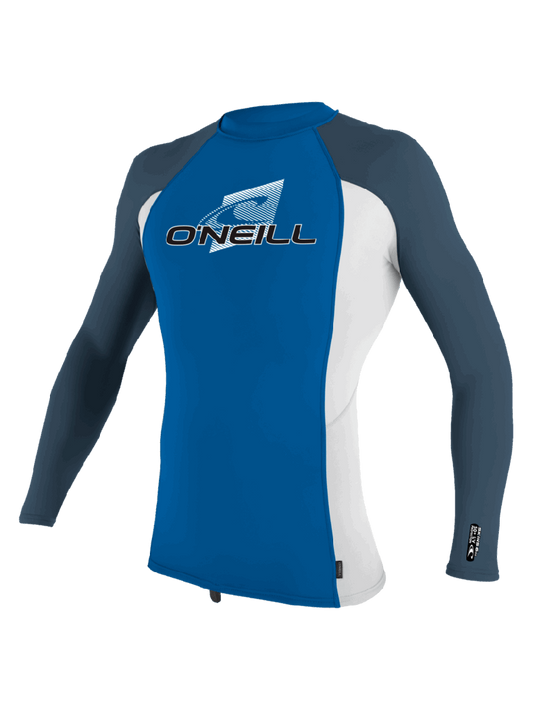 Oneill Youth Premium Skins L/S Rash Guard OCEAN/WHITE/COPENBLUE