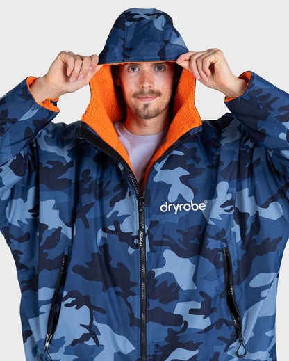 DryRobe V3 Adult Long Sleeve Blue Camo / Orange