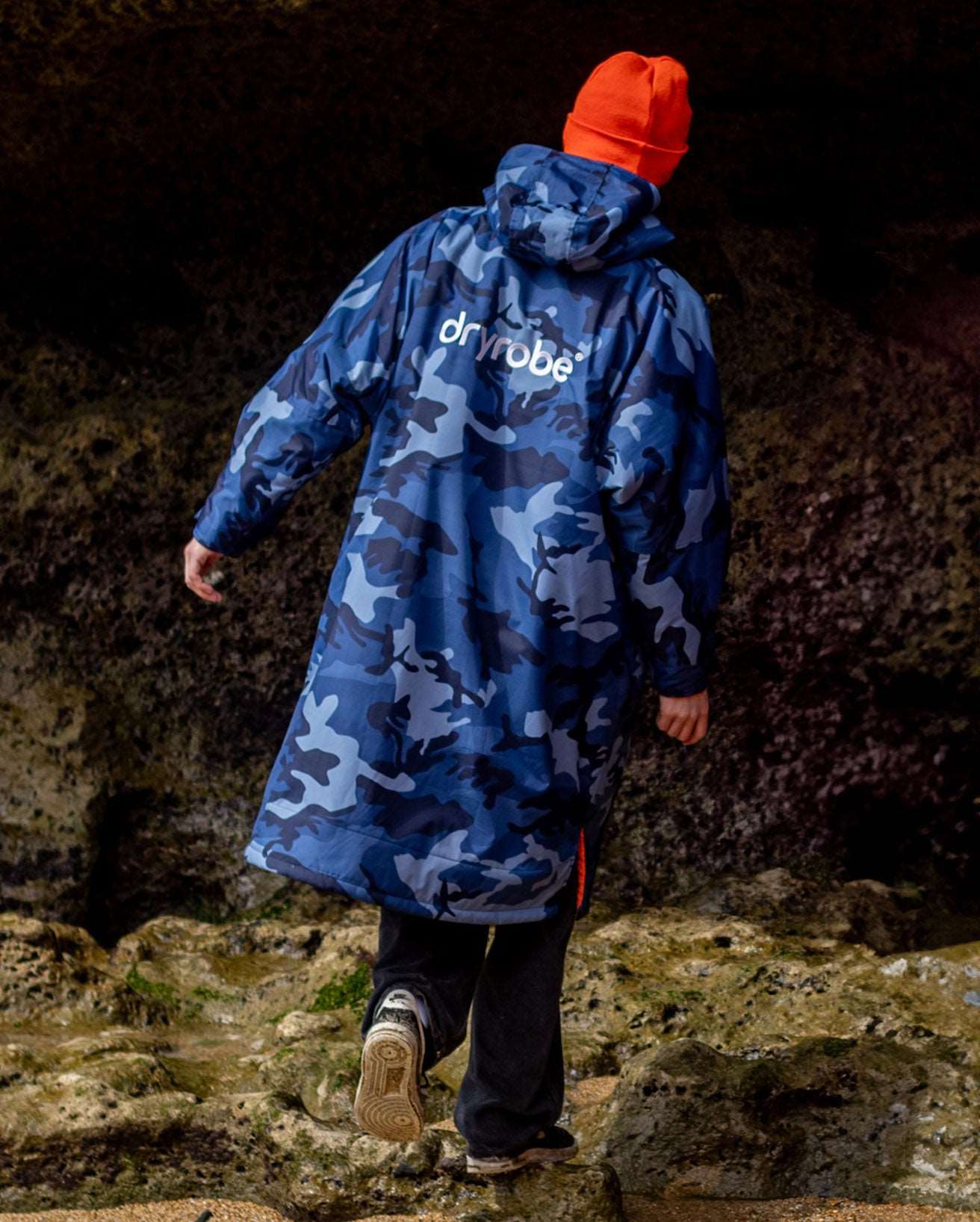 DryRobe V3 Adult Long Sleeve Blue Camo / Orange