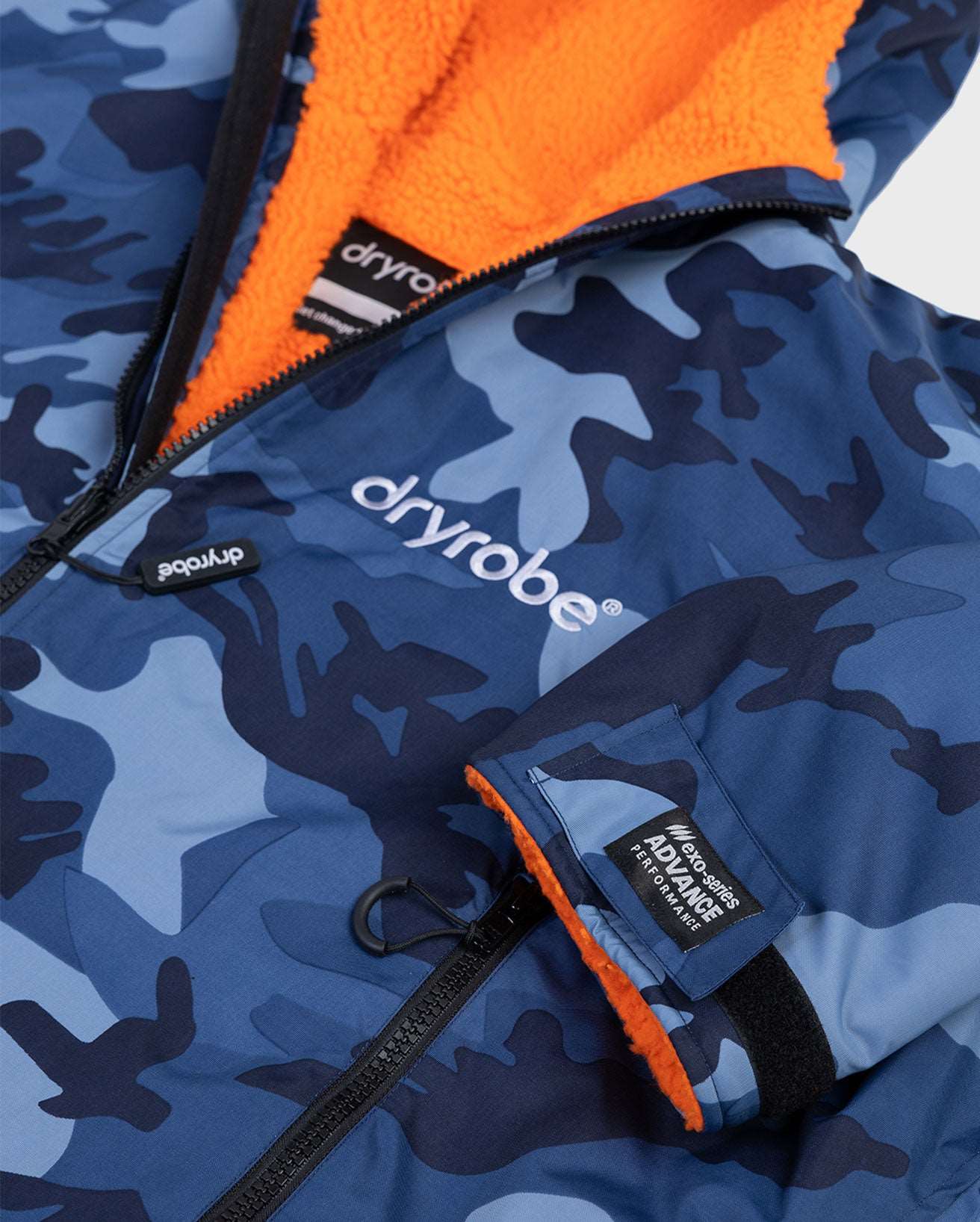 DryRobe V3 Adult Long Sleeve Blue Camo / Orange