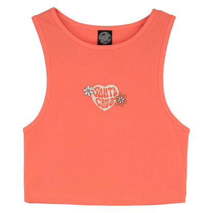 Santa Cruz Balloon Heart logo Tank Top-Coral