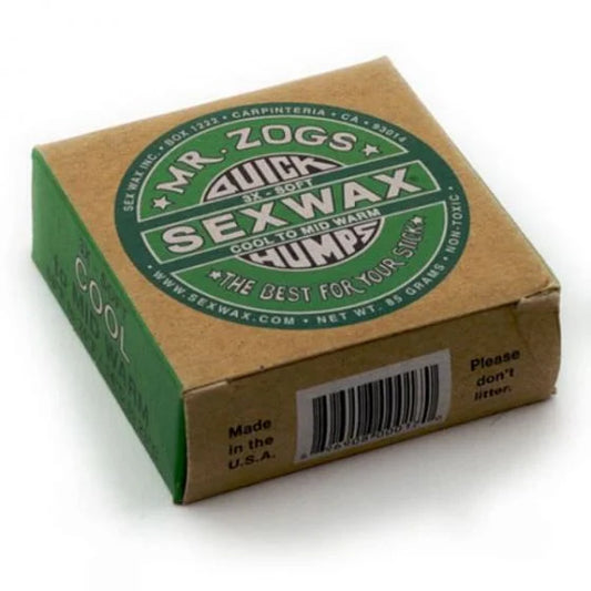 Sex Wax Quick Humps Green Cool to Mid Warm Water - Mr. Zoggs - Surf Board Wax - 