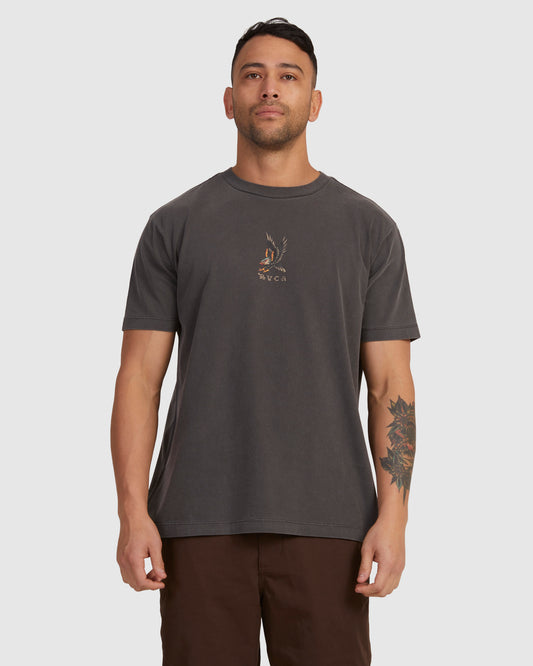 RVCA Krak Eagle T-shirt-Washed Black